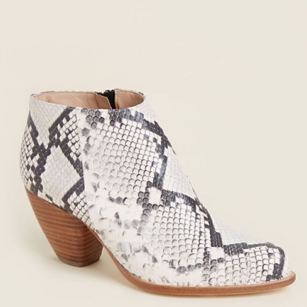Alberto Zago Italian Leather Snake Effect Booties - Picture 3 of 7